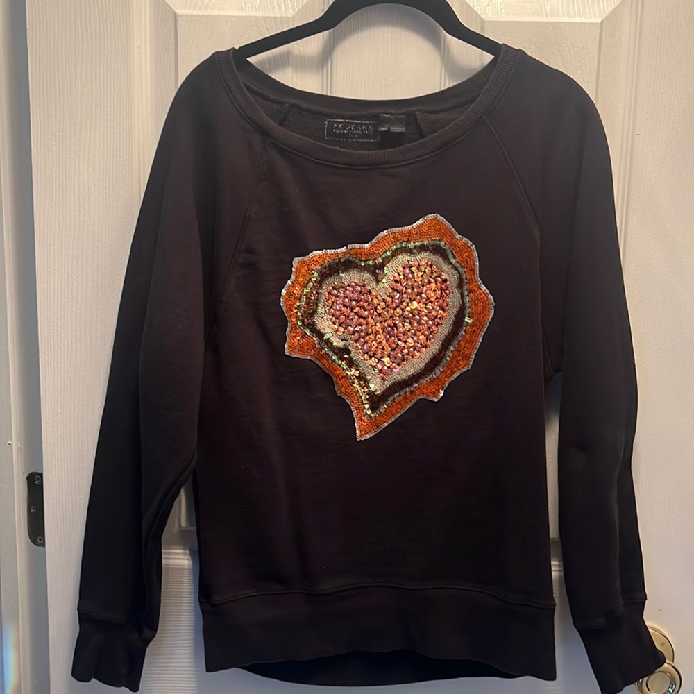 EUC French Connection Jeans sequined sweatshirt, sz S